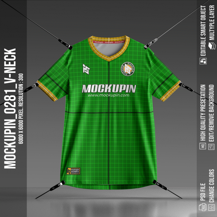 V-Neck Jersey Mockup (Mockupin 0281) - Image 3