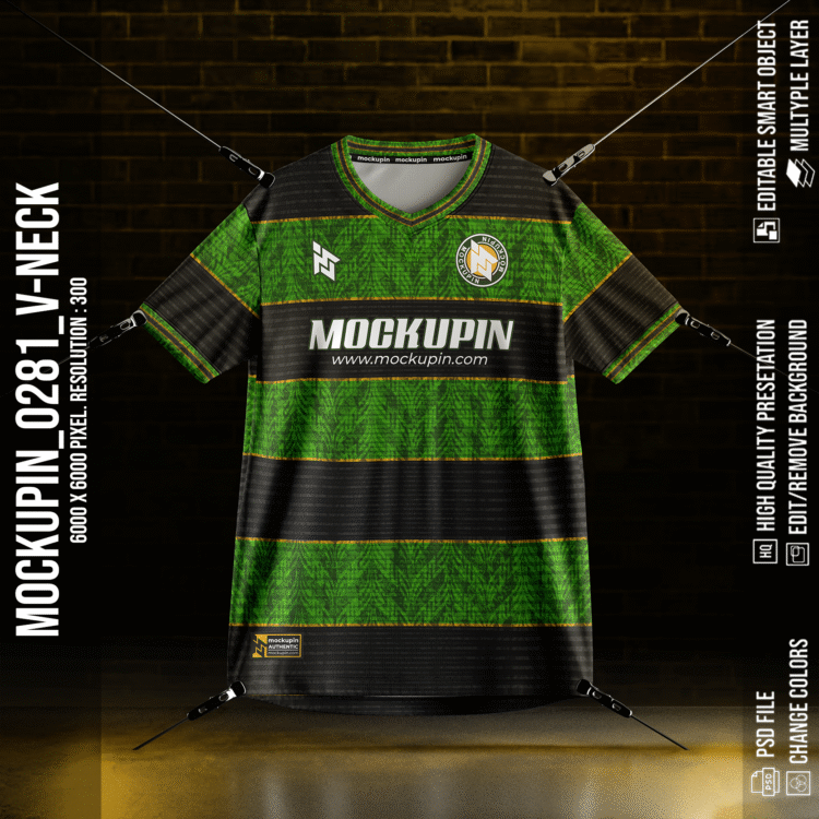V-Neck Jersey Mockup (Mockupin 0281)