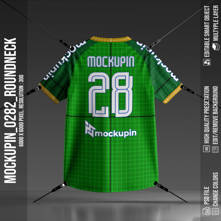 V-Neck Raglan Jersey Mockup (Mockupin 0282) - Image 4