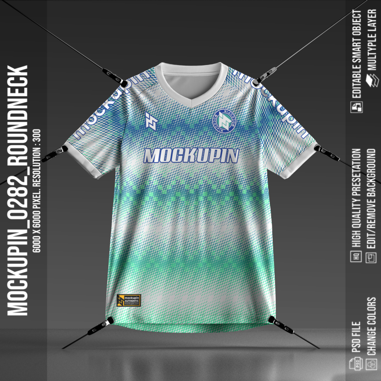 V-Neck Raglan Jersey Mockup (Mockupin 0282)