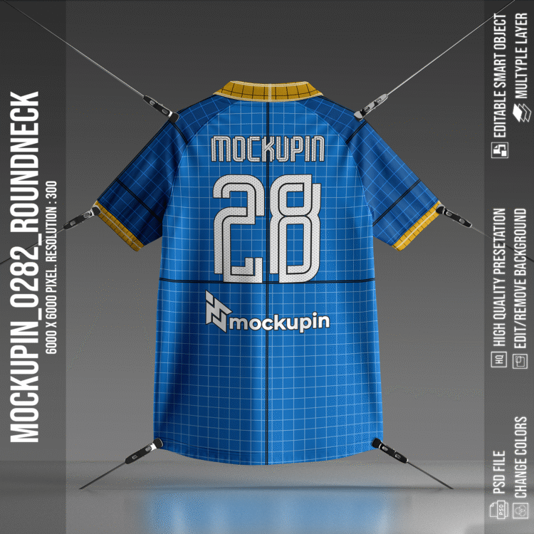 Vintage Collar 02 Raglan Jersey Mockup (Mockupin 0282) - Image 3