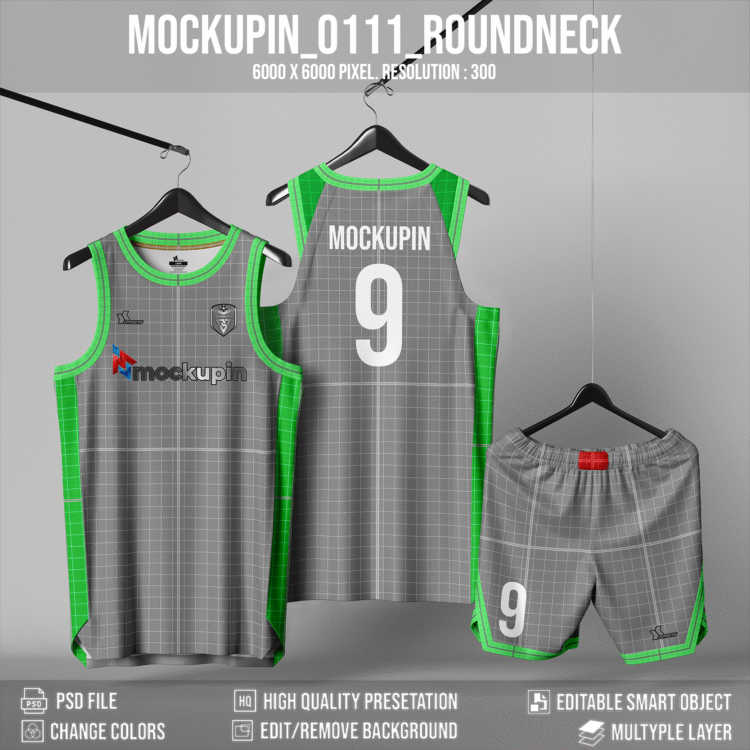 0111 Basketball jersey mockup RoundNeck