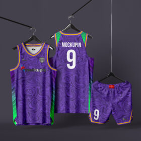 0111 Hanging Basketball jersey mockup Shoulder Combination