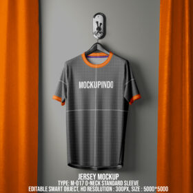 0117 Jersey Mockup Roundneck Collar