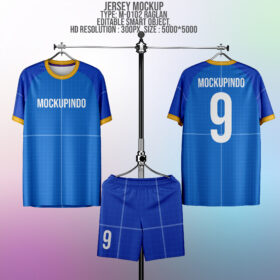 0102 Raglan Jersey mockup V-Neck + Short