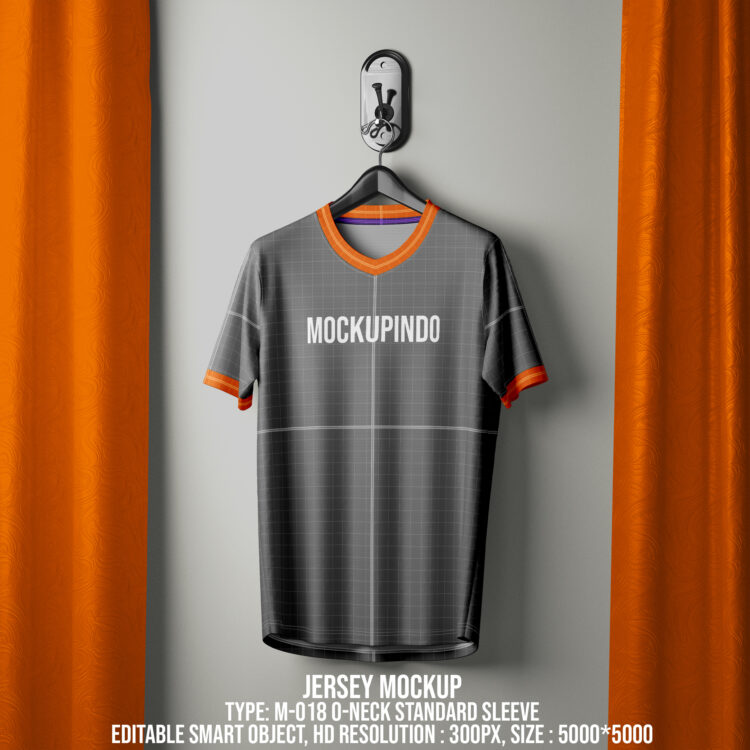0118 Jersey mockup V-Neck Collar