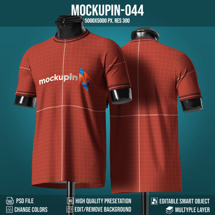 044 Jersey Mockup Roundneck Removable Manequin