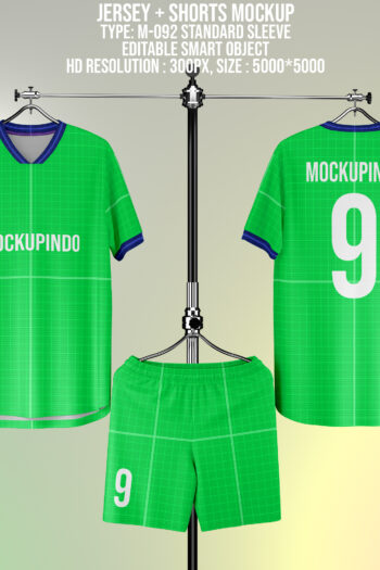 092 Jersey Mockup Roundneck + Short