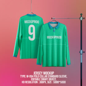 094 Longsleeve Polo Collar Jersey mockup