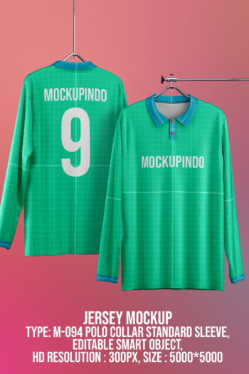094 Longsleeve Polo Collar Jersey mockup