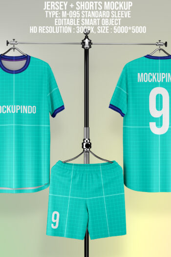 095 Jersey Mockup Roundneck + Short