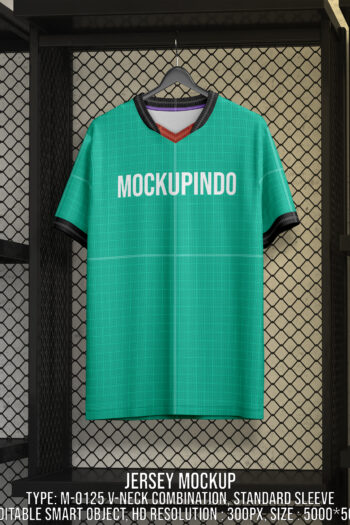 0125 Jersey mockup V-Neck Double