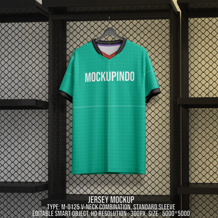 0125 Jersey mockup V-Neck Double