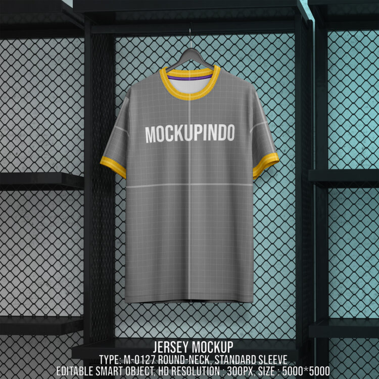 0127 Jersey mockup Roundneck Collar