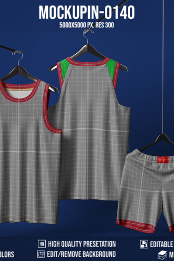 0140 Hanging Basketball jersey mockup