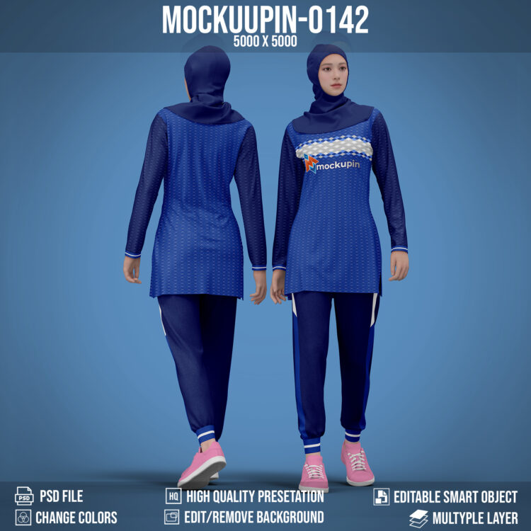 0142 Muslimah Sport Jersey. PSD