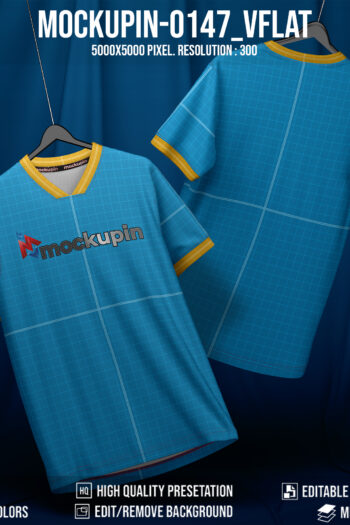 0147 Mockupin Flat V-neck jersey Mockup