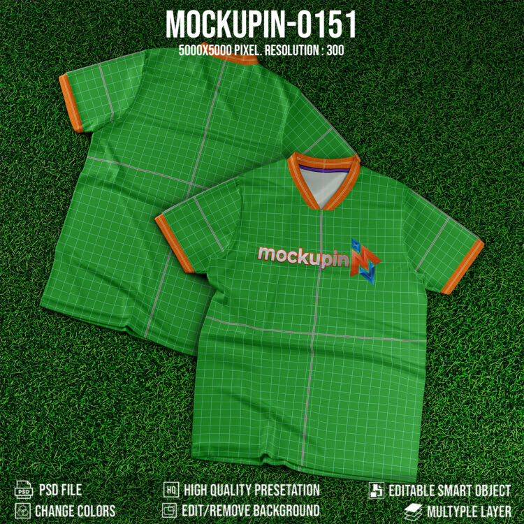 0151 Jersey mockup grass background