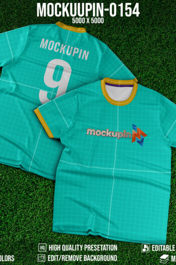 0154  Jersey Round Neck mockup grass background