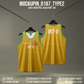 0187 Running Singlet Jersey Mockup