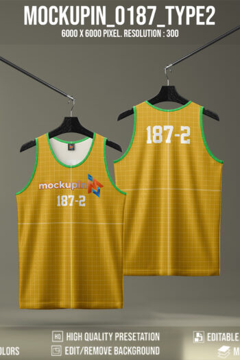 0187 Running Singlet Jersey Mockup