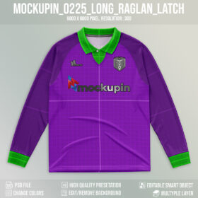 0225 Longsleeve Jersey Mockup Raglan Latch Collar