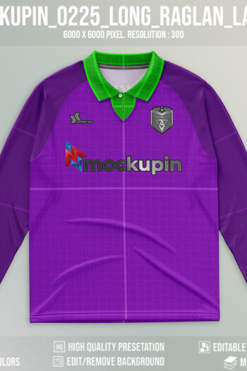 0225 Longsleeve Jersey Mockup Raglan Latch Collar