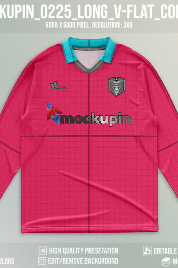 0225 Longsleeve Jersey mockup V-Flat Collar