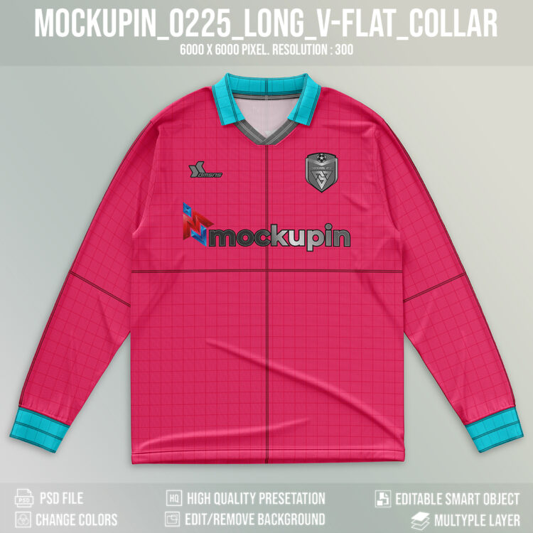 0225 Longsleeve Jersey mockup V-Flat Collar
