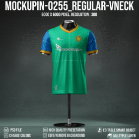 0255 Special Regular Sleeve V-Neck Jersey Mockup