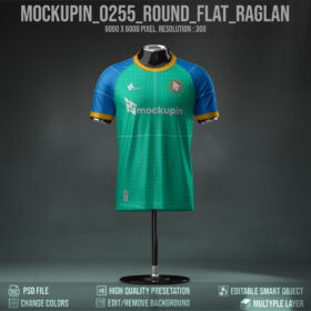 0255 Special Roundneck Raglan Flat Jersey Mockup