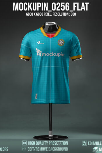 0256 Special 3 Angles Flat Jersey Mockup 3d Logos & text