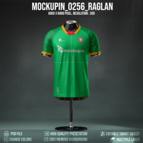 0256 Special Raglan 3 Angles Jersey Mockup 3d Logos & text