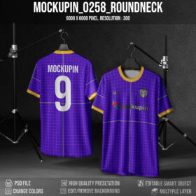 0258 Regular Roundneck Collar Jersey Mockup