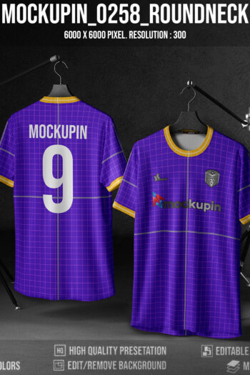 0258 Regular Roundneck Collar Jersey Mockup