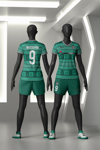 0261 Ladies V-Neck Jersey Mockup