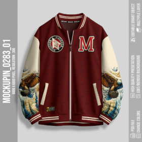 0283 Tracktop Varsity Jacket Mockup With FX