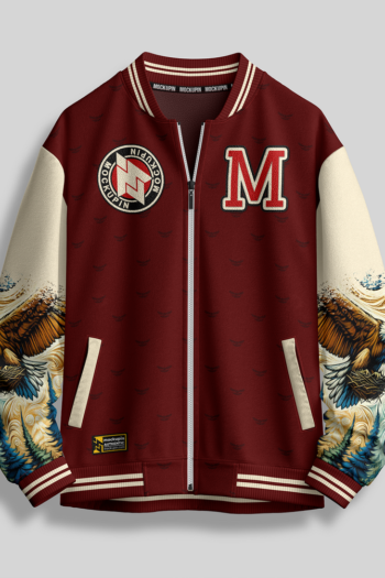 0283 Tracktop Varsity Jacket Mockup With FX