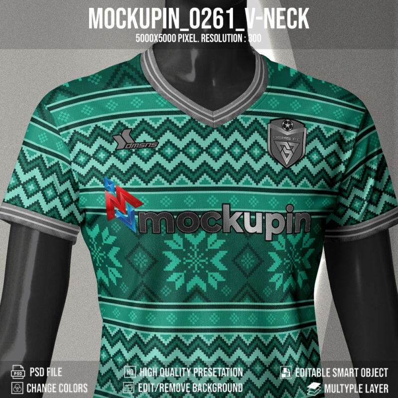 0261 Ladies V-Neck Jersey Mockup – Mockupin