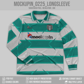 0225 Longsleeve Jersey mockup Vintage Collar V-Flat