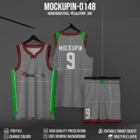 0148 Hanging Vneck Basketball jersey mockup