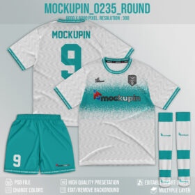0253 Custom Set Jersey, Short and Socks Mockup from Roundneck