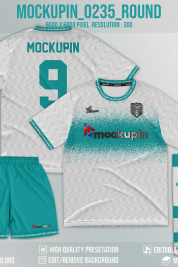 0253 Custom Set Jersey, Short and Socks Mockup from Roundneck