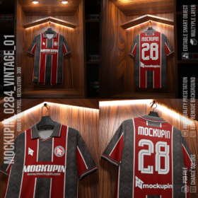 0284 4 in 1 Vintage Collar Jersey Mockup