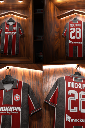 0284 4 in 1 Vintage Collar Jersey Mockup