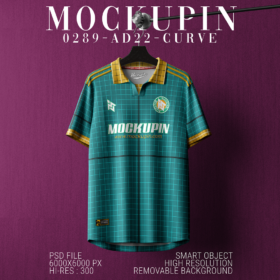 0289 Adidas AS Roma 3rd Jersey Mockup Curve ( AD22 )