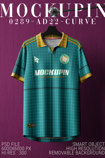 0289 Adidas AS Roma 3rd Jersey Mockup Curve ( AD22 )