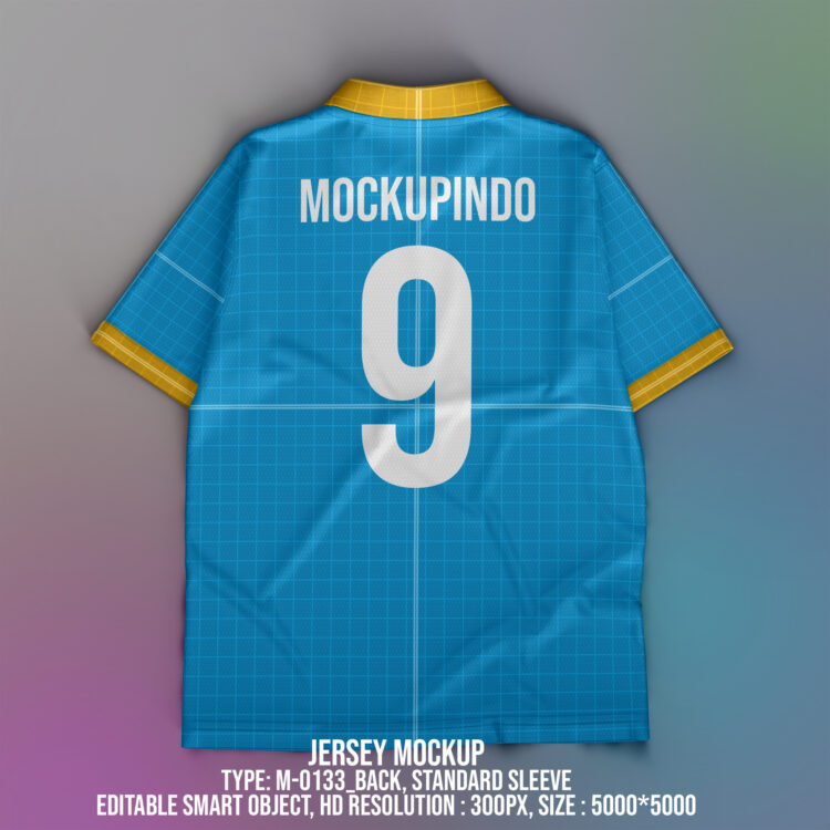 0133  Jersey mockup Vintage Collar V-Flat - Image 2