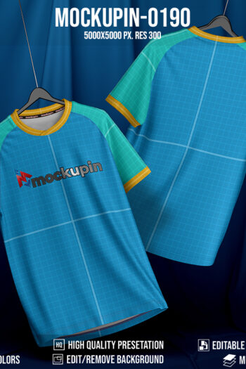 0190 Jersey Mockup Raglan Cross O-Neck