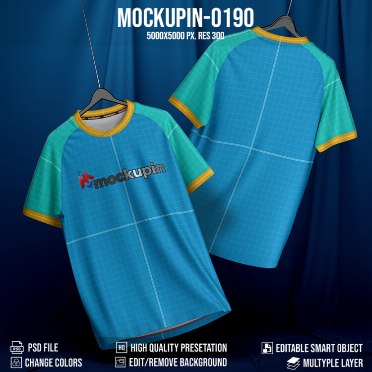 0190 Jersey Mockup Raglan Cross O-Neck